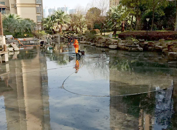 榆社景观池淤泥清理